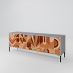 PRISM MOSAIC 3-Door TV Stand in Grey Finish