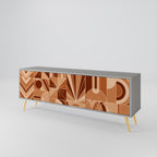 PRISM MOSAIC 3-Door TV Stand in Grey Finish