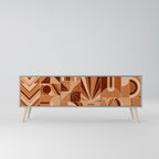 PRISM MOSAIC 3-Door TV Stand in Grey Finish