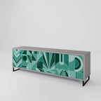 HARMONIC GRID 3-Door TV Stand in Grey Finish