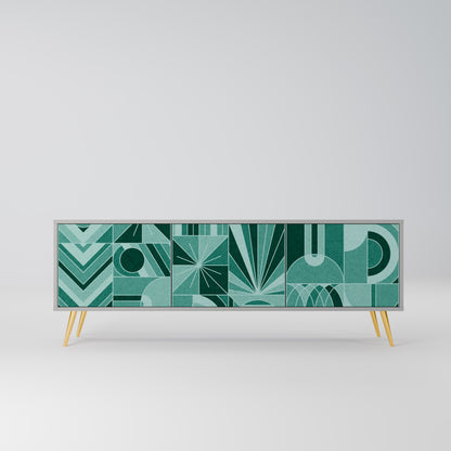 HARMONIC GRID 3-dörrars TV-bänk i grå finish