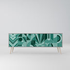 HARMONIC GRID 3-Door TV Stand in Grey Finish