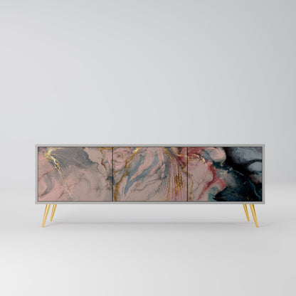 GILDED SWIRLS 3-dörrars TV-bänk i grå finish
