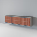 HYPNOTIC GATE 3-Door TV Stand in Grey Finish