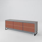 HYPNOTIC GATE 3-Door TV Stand in Grey Finish