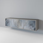 MUTED ARC 3-Door TV Stand in Grey Finish