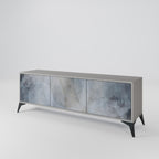 MUTED ARC 3-Door TV Stand in Grey Finish