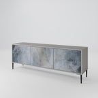 MUTED ARC 3-Door TV Stand in Grey Finish
