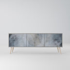 MUTED ARC 3-Door TV Stand in Grey Finish