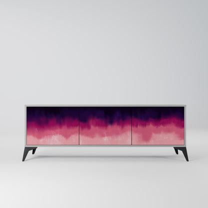 AURORA BOREALIS 3-Door TV Stand in Grey Finish