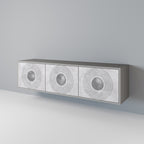 SOLID CIRCLES 3-dörrars TV-bänk i grå finish