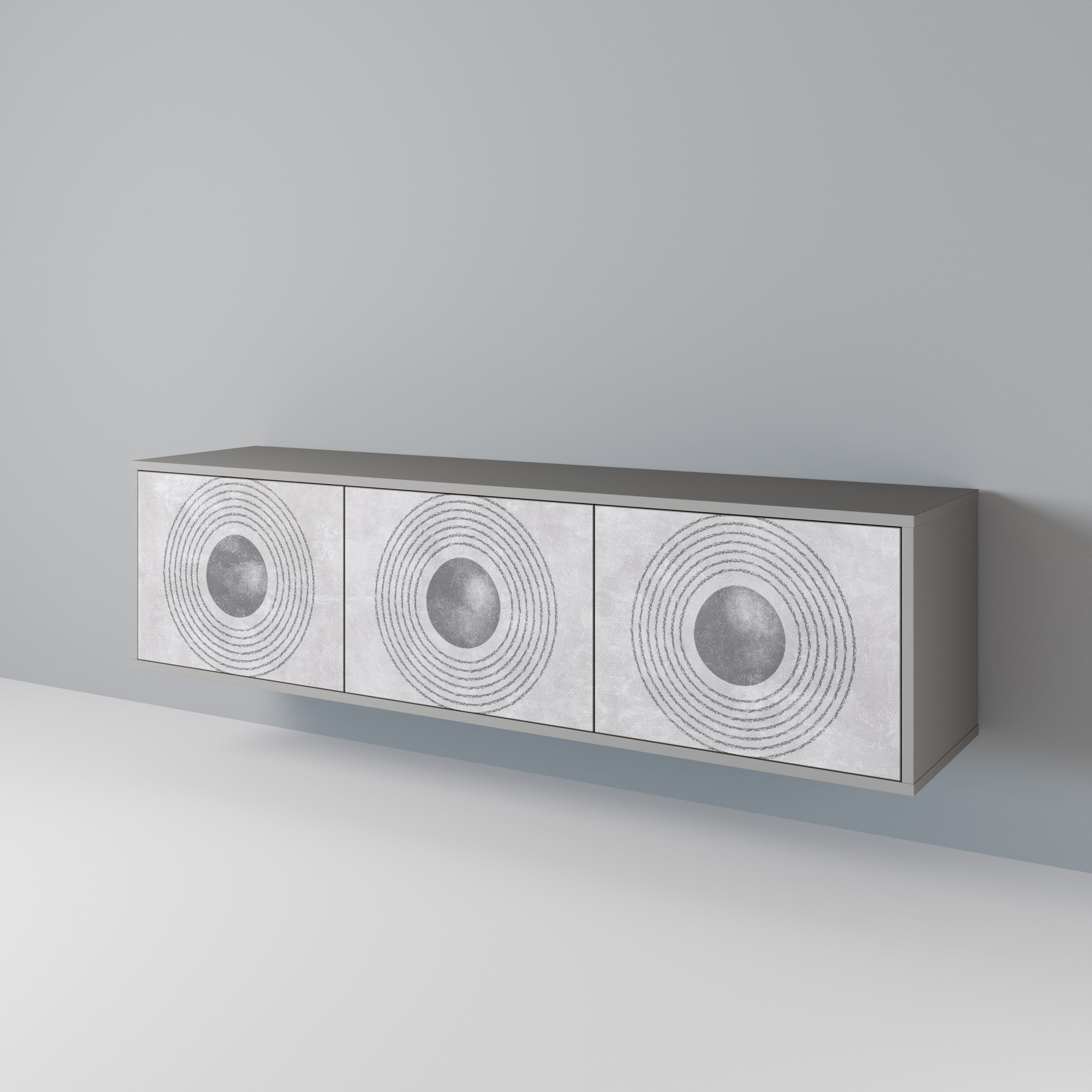 SOLID CIRCLES TV-bänk med 3 dörrar