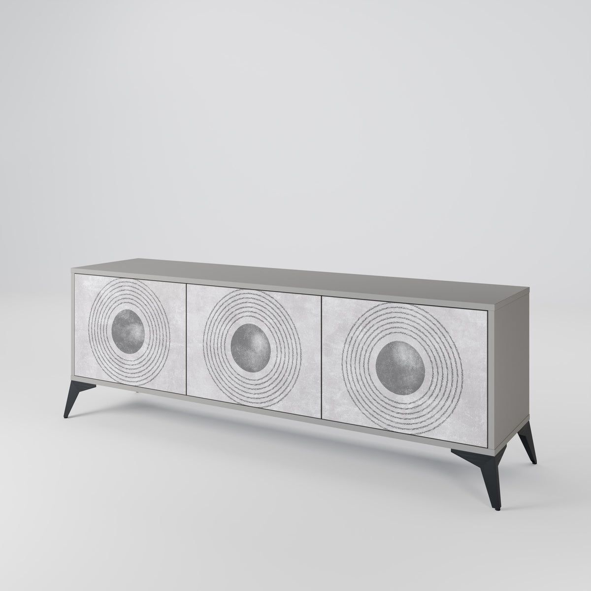 SOLID CIRCLES TV-bänk med 3 dörrar