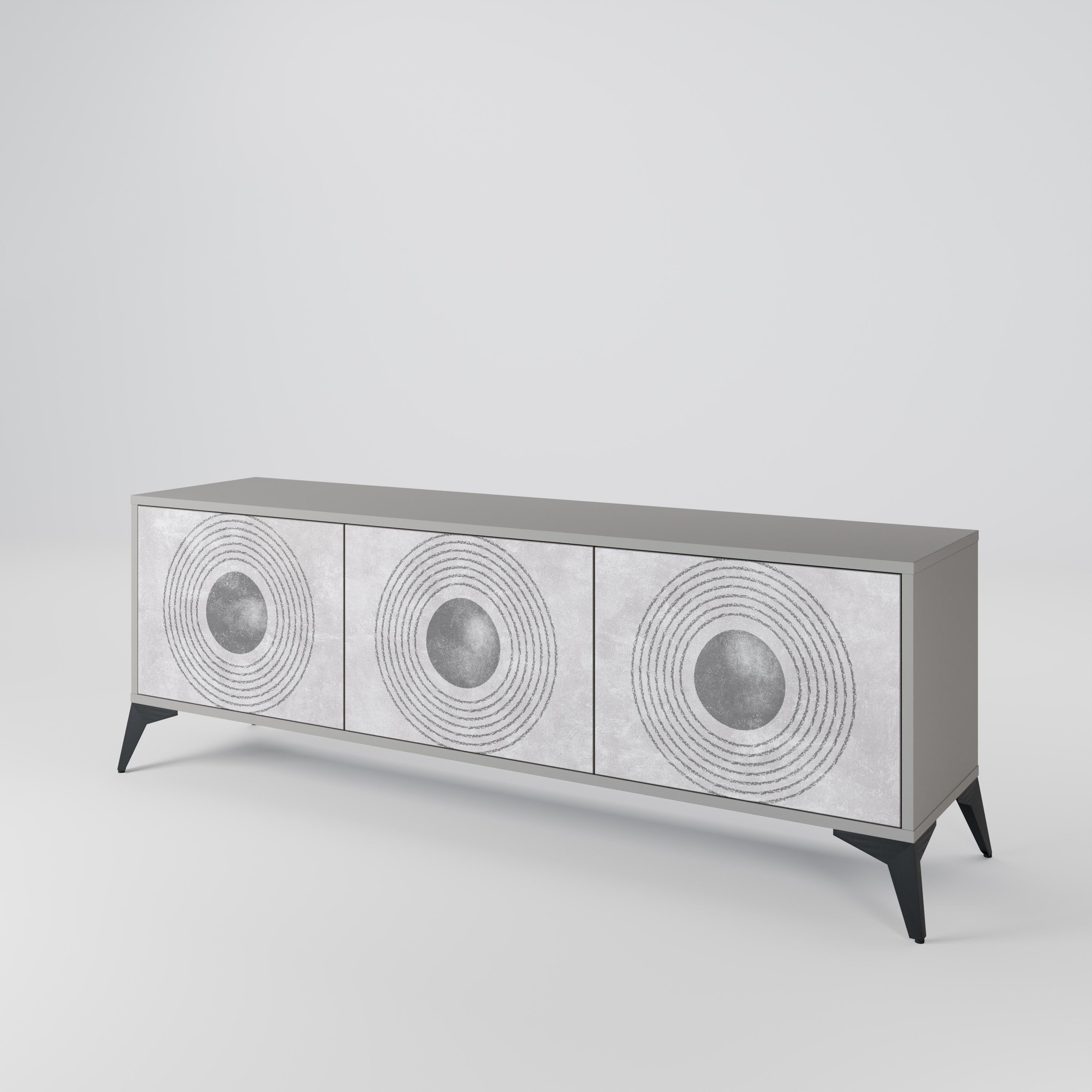 SOLID CIRCLES TV-bänk med 3 dörrar