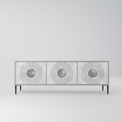 SOLID CIRCLES 3-dörrars TV-bänk i grå finish