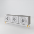 SOLID CIRCLES 3-dörrars TV-bänk i grå finish