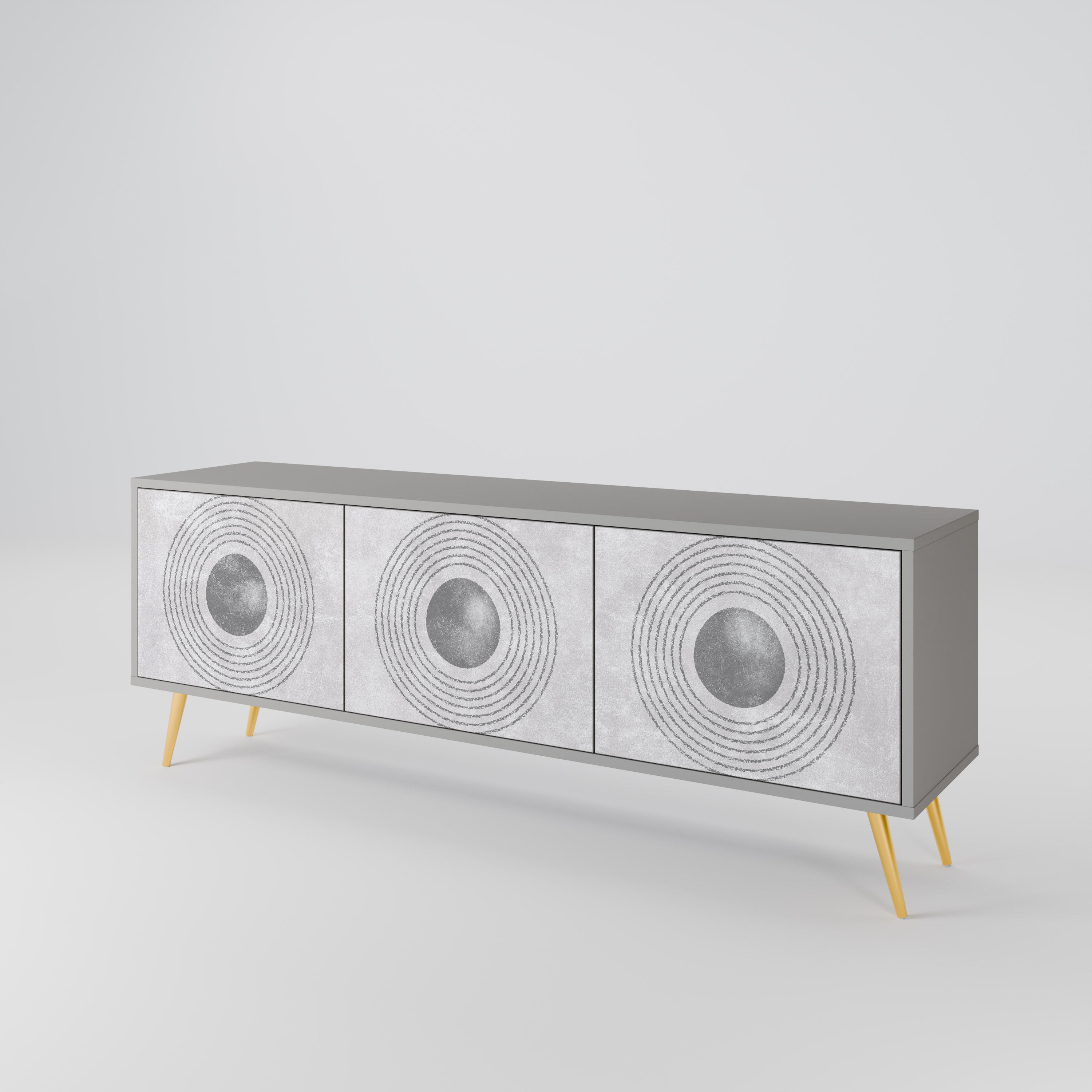 SOLID CIRCLES TV-bänk med 3 dörrar
