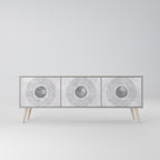 SOLID CIRCLES 3-dörrars TV-bänk i grå finish