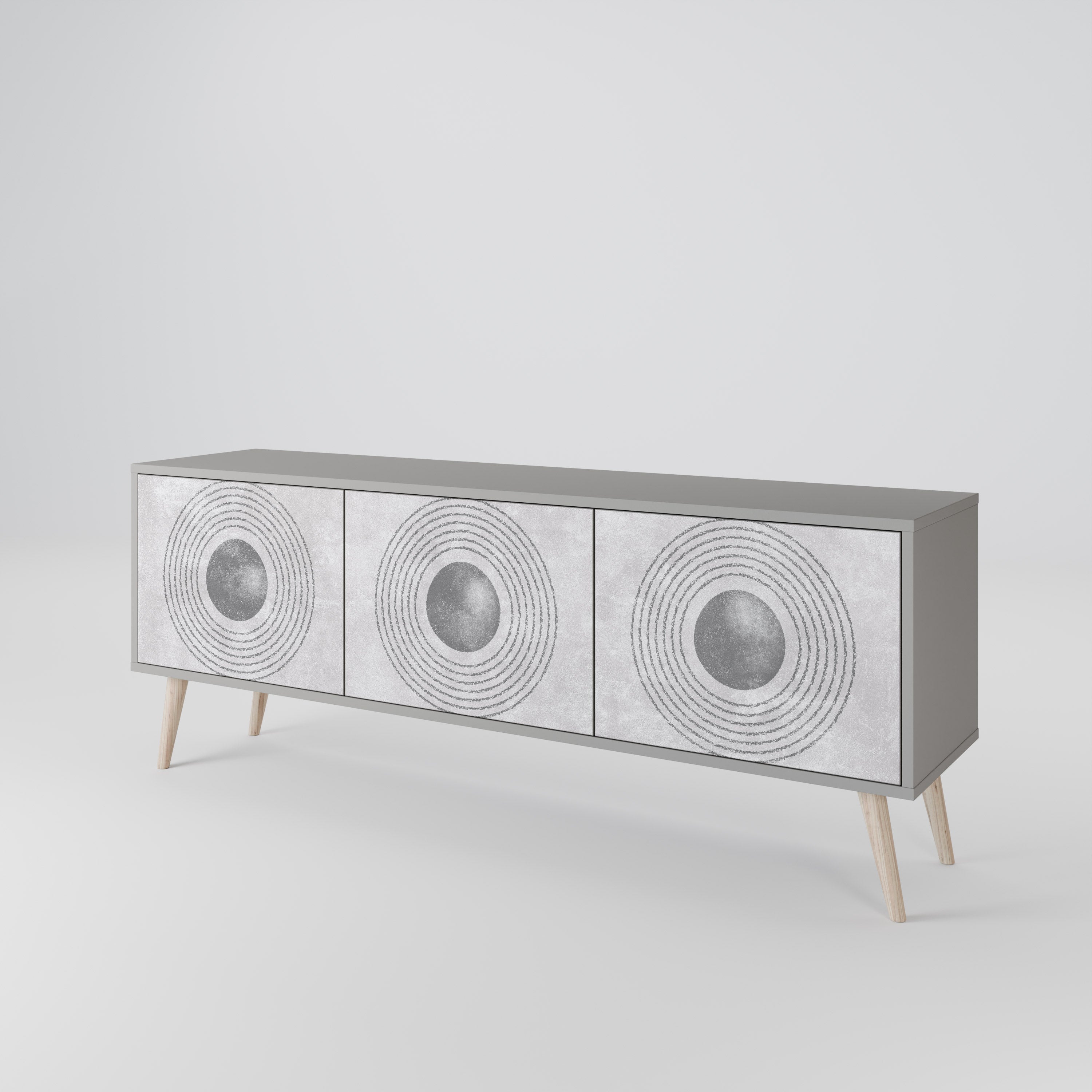SOLID CIRCLES TV-bänk med 3 dörrar