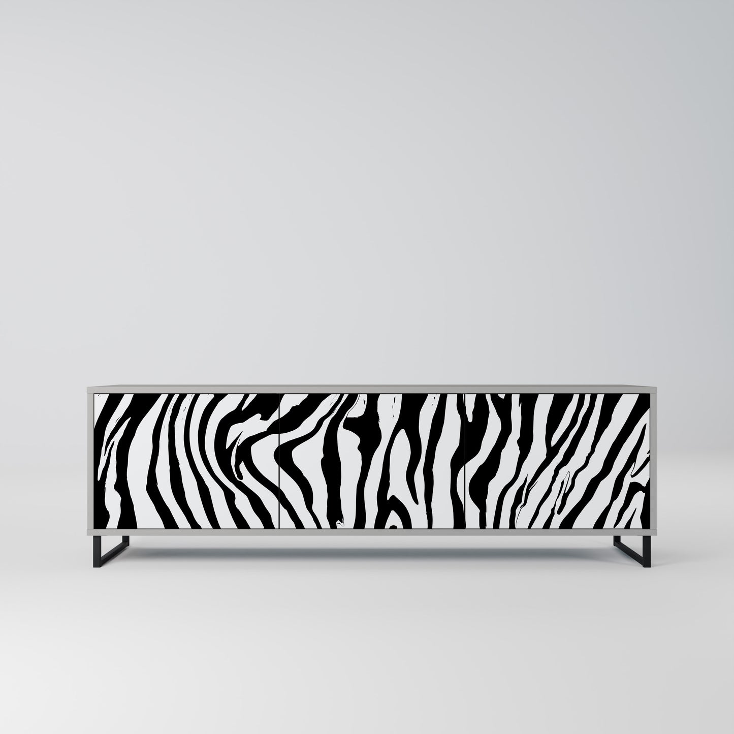 SPLENDID ZEBRA 3-dörrars TV-bänk i grå finish
