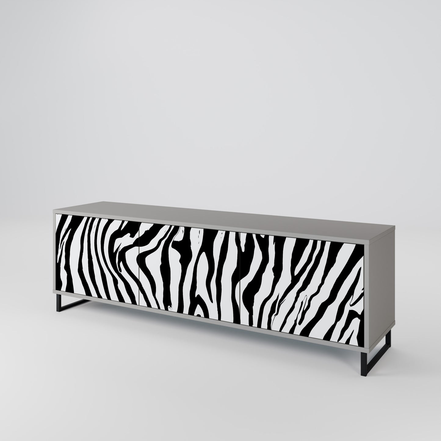 SPLENDID ZEBRA 3-dörrars TV-bänk i grå finish