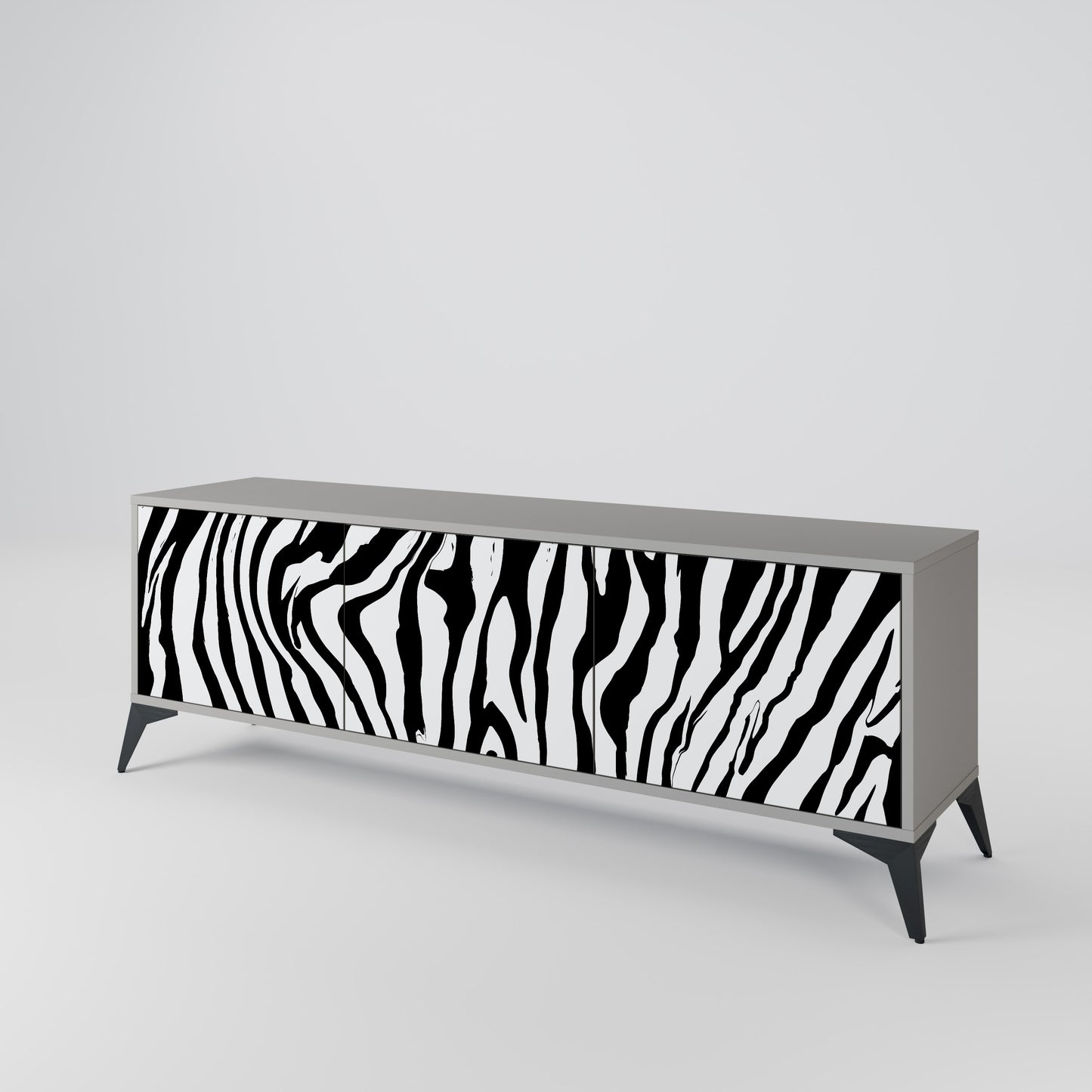 SPLENDID ZEBRA 3-dörrars TV-bänk i grå finish