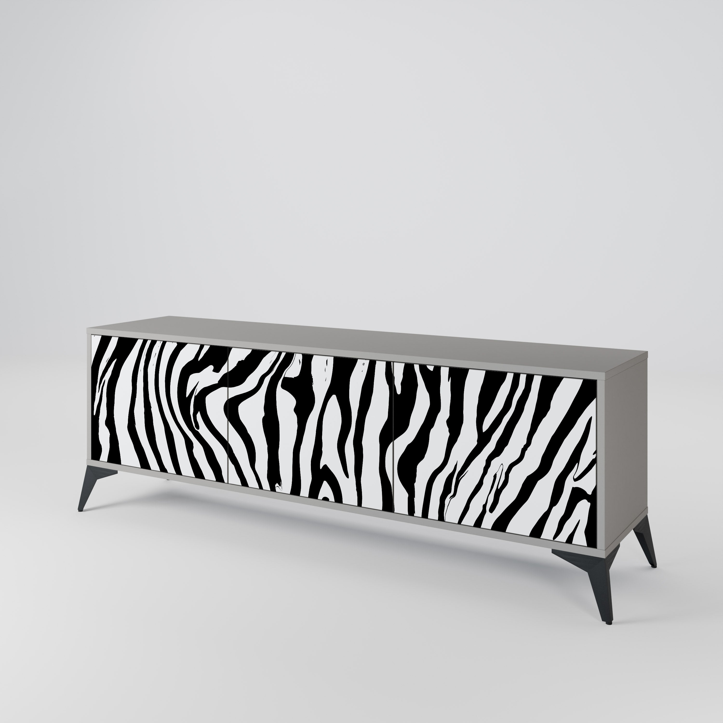 SPLENDID ZEBRA 3-dörrars TV-bänk i grå finish