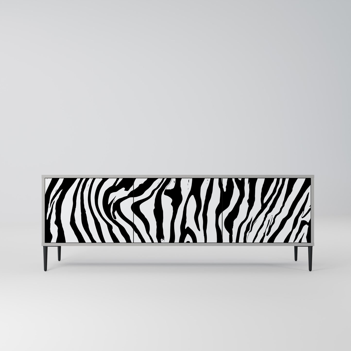 SPLENDID ZEBRA 3-dörrars TV-bänk i grå finish