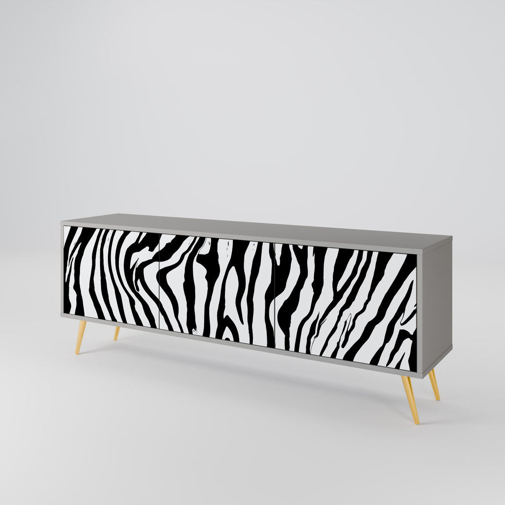 SPLENDID ZEBRA 3-dörrars TV-bänk i grå finish