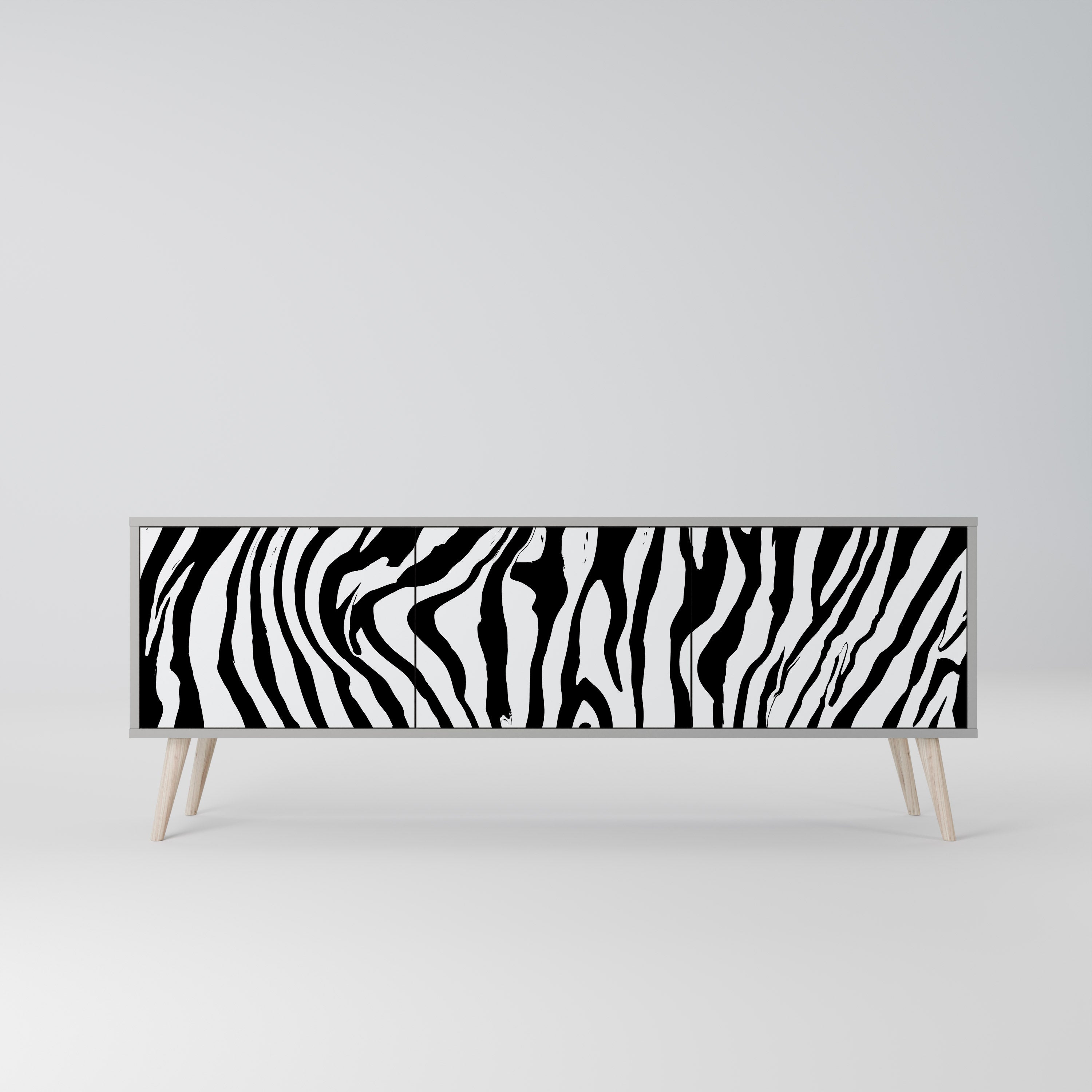 SPLENDID ZEBRA 3-dörrars TV-bänk i grå finish