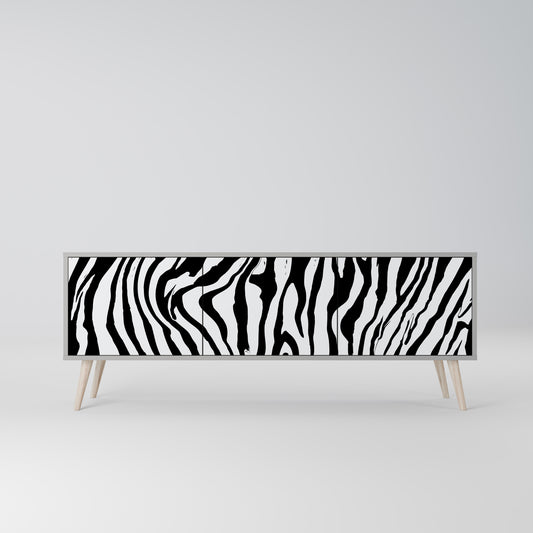 SPLENDID ZEBRA 3-dörrars TV-bänk i grå finish