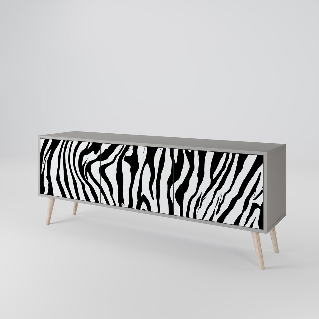 SPLENDID ZEBRA 3-dörrars TV-bänk i grå finish