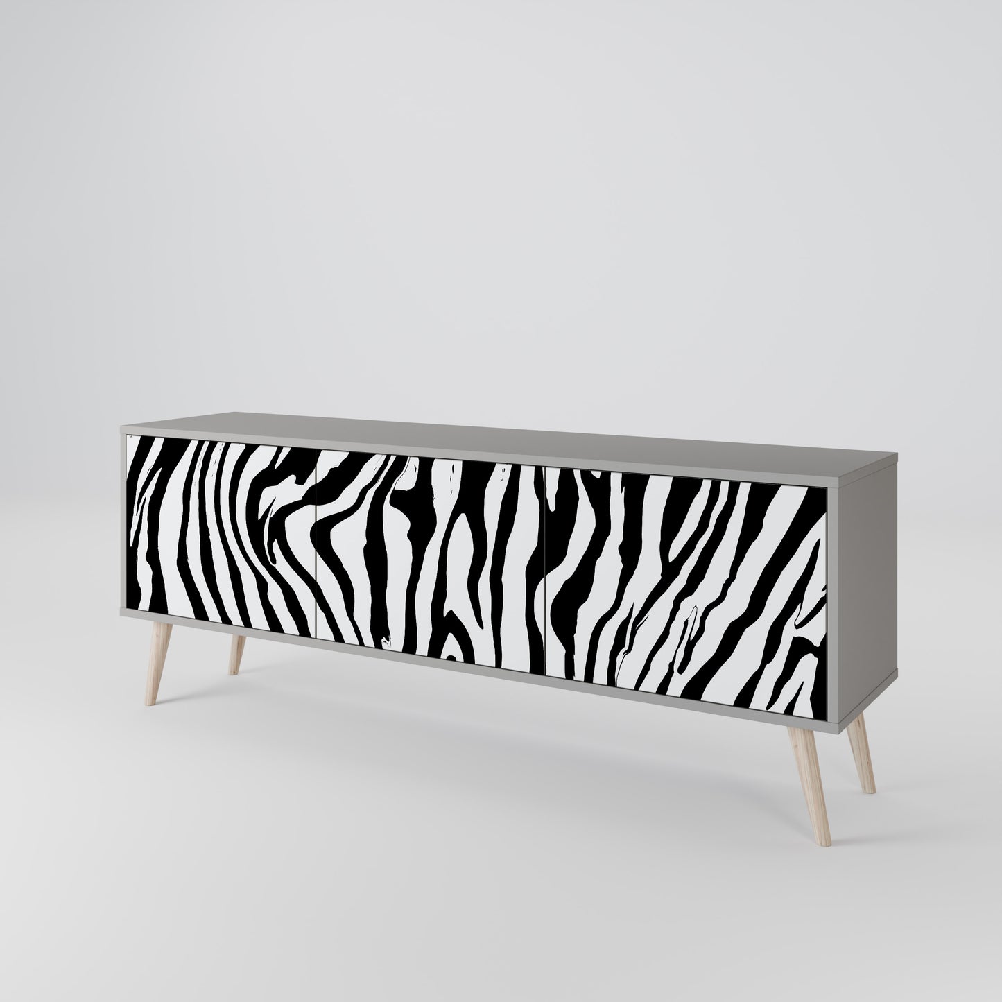 SPLENDID ZEBRA 3-dörrars TV-bänk i grå finish