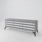 NIGHTY MELODIES 3-dörrars TV-bänk i grå finish