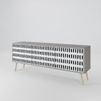 NIGHTY MELODIES 3-dörrars TV-bänk i grå finish