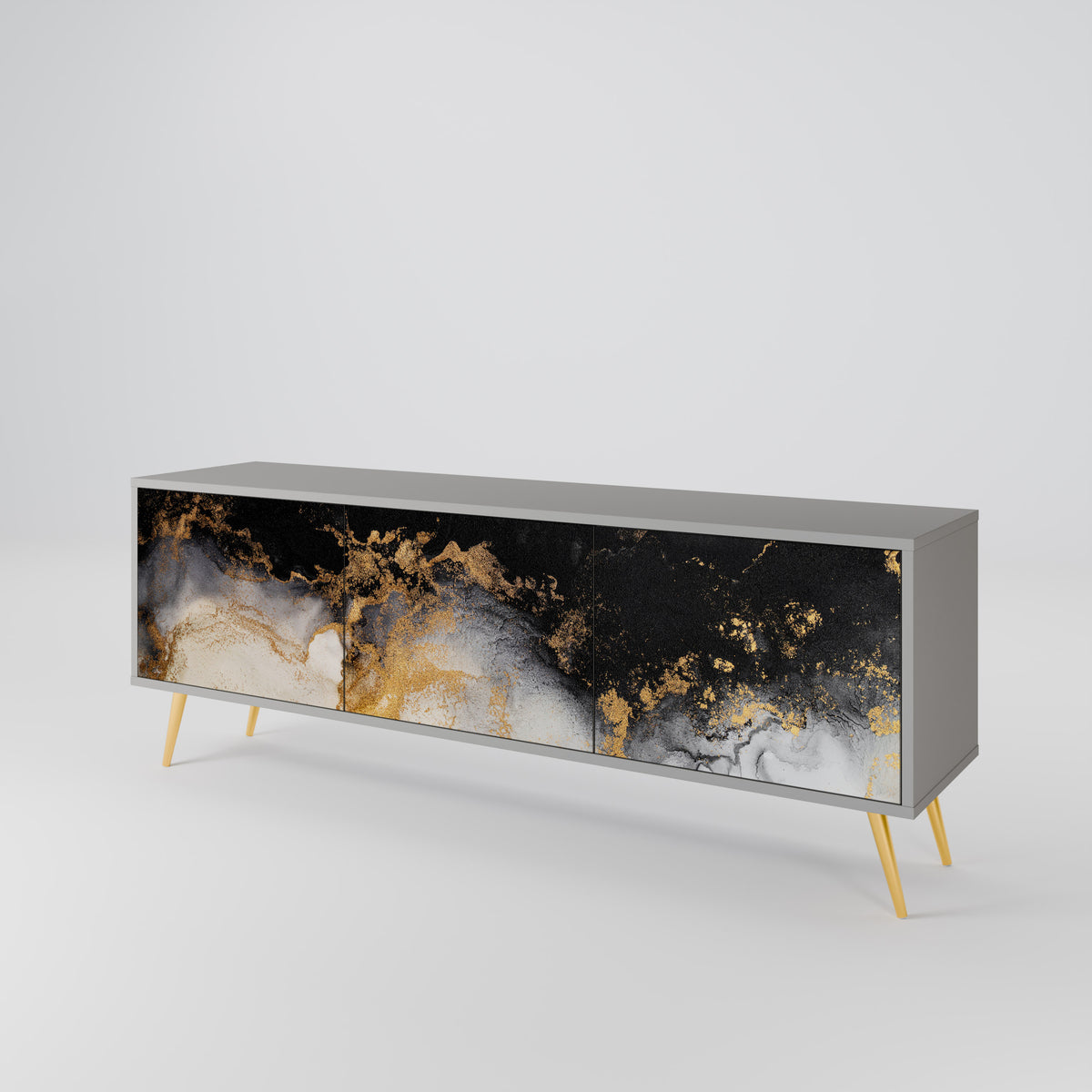 MARBLE OF TOMMORROW TV-bänk med 3 dörrar