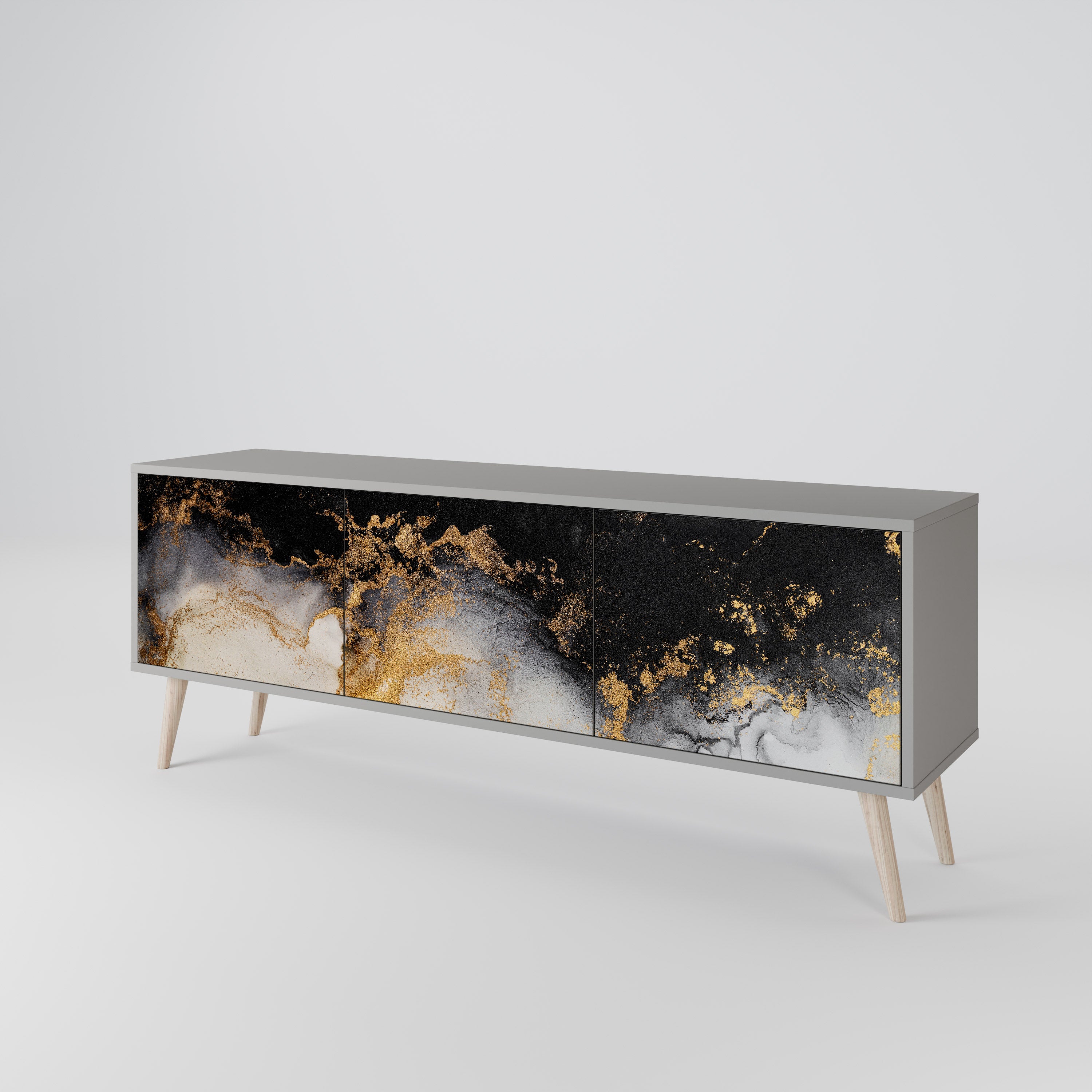 MARBLE OF TOMMORROW TV-bänk med 3 dörrar
