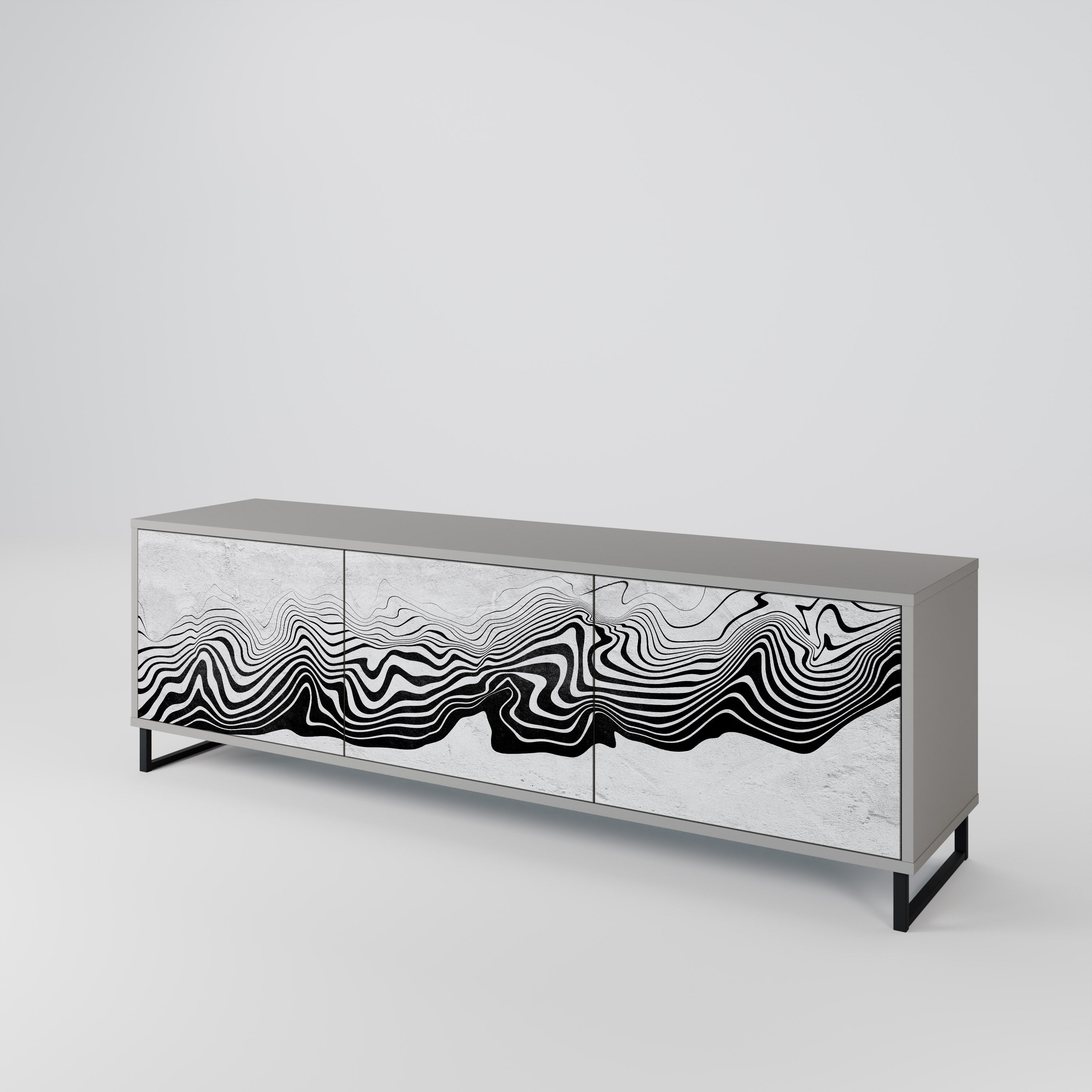MONOCHROME MIRAGE TV-bänk med 3 dörrar