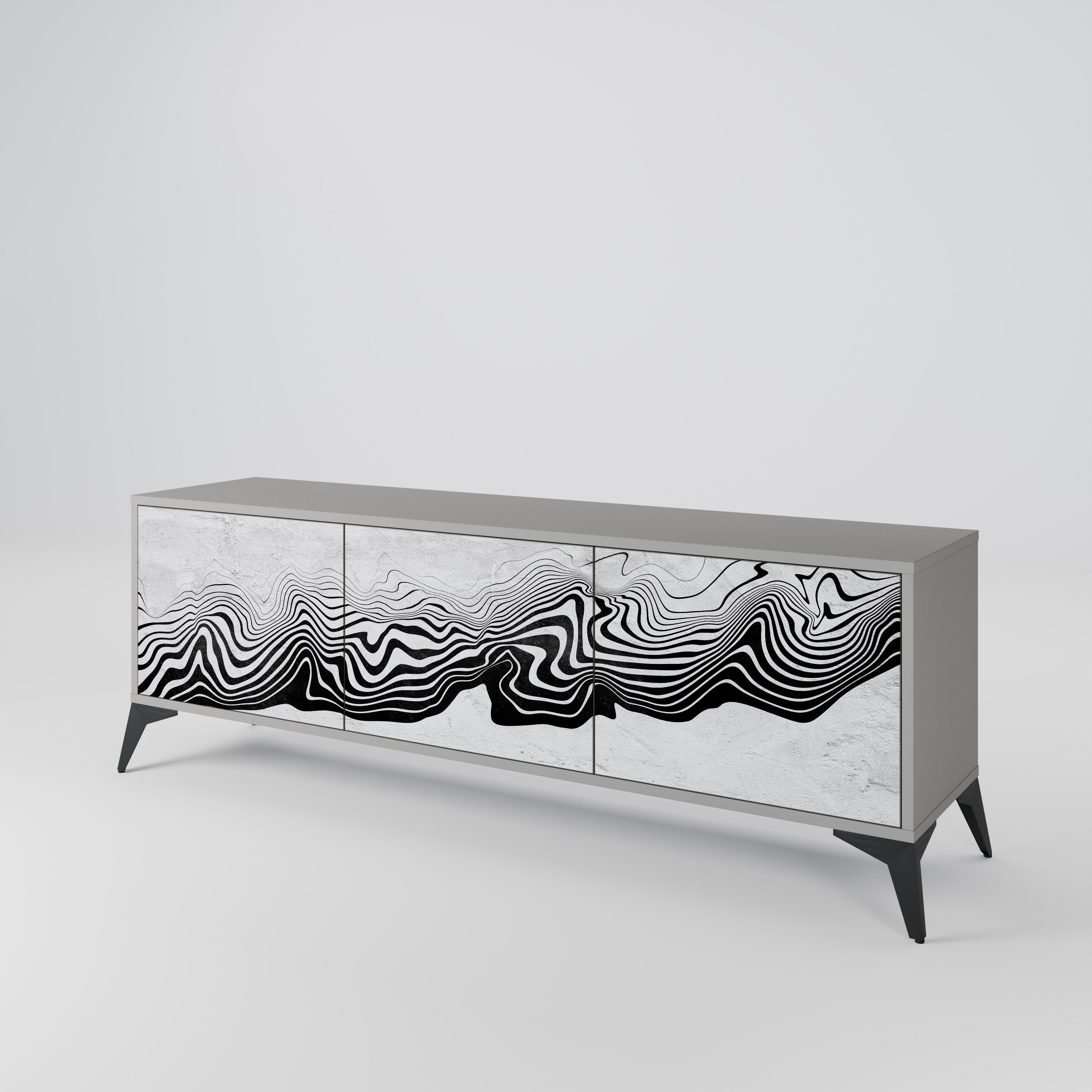 MONOCHROME MIRAGE TV-bänk med 3 dörrar