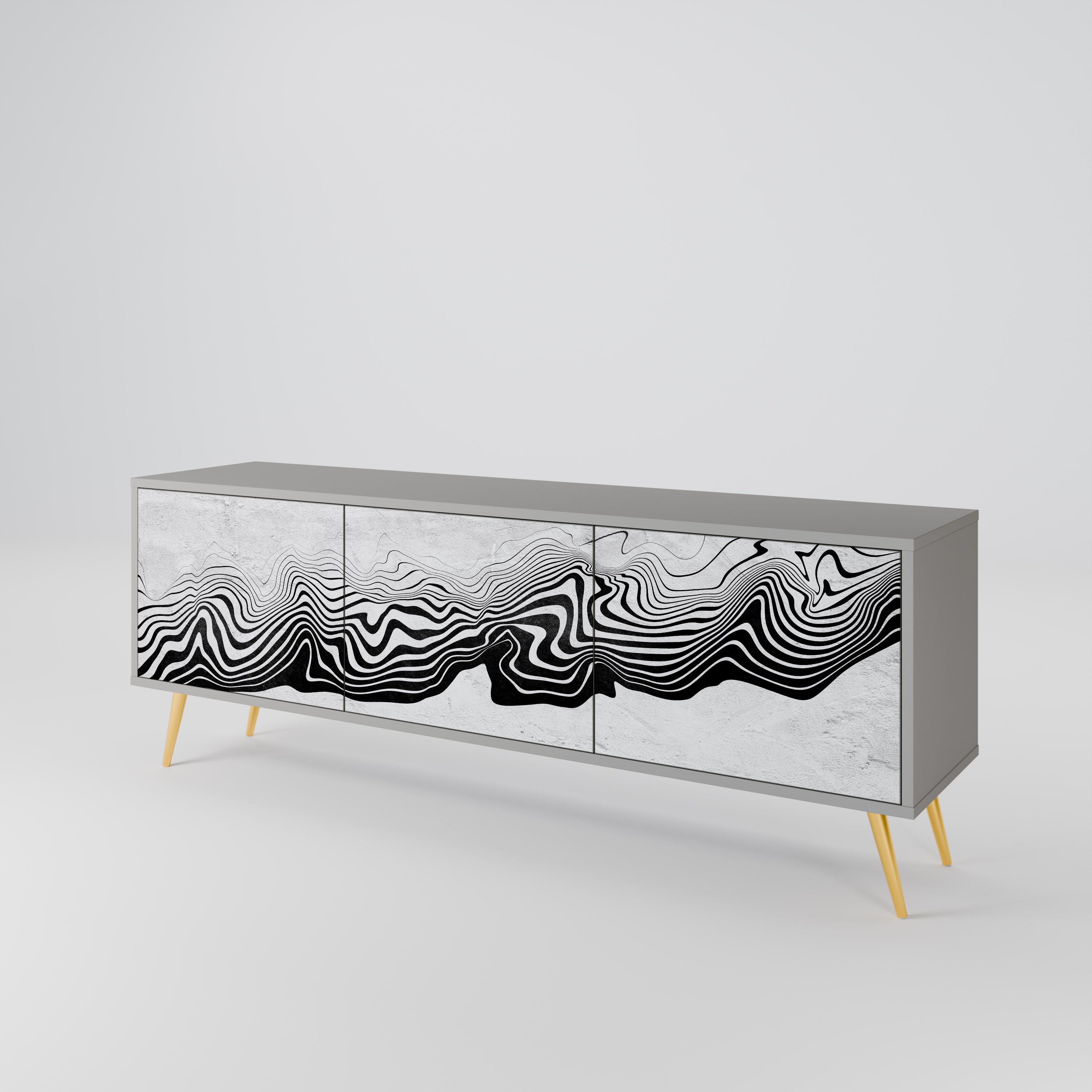 MONOCHROME MIRAGE TV-bänk med 3 dörrar
