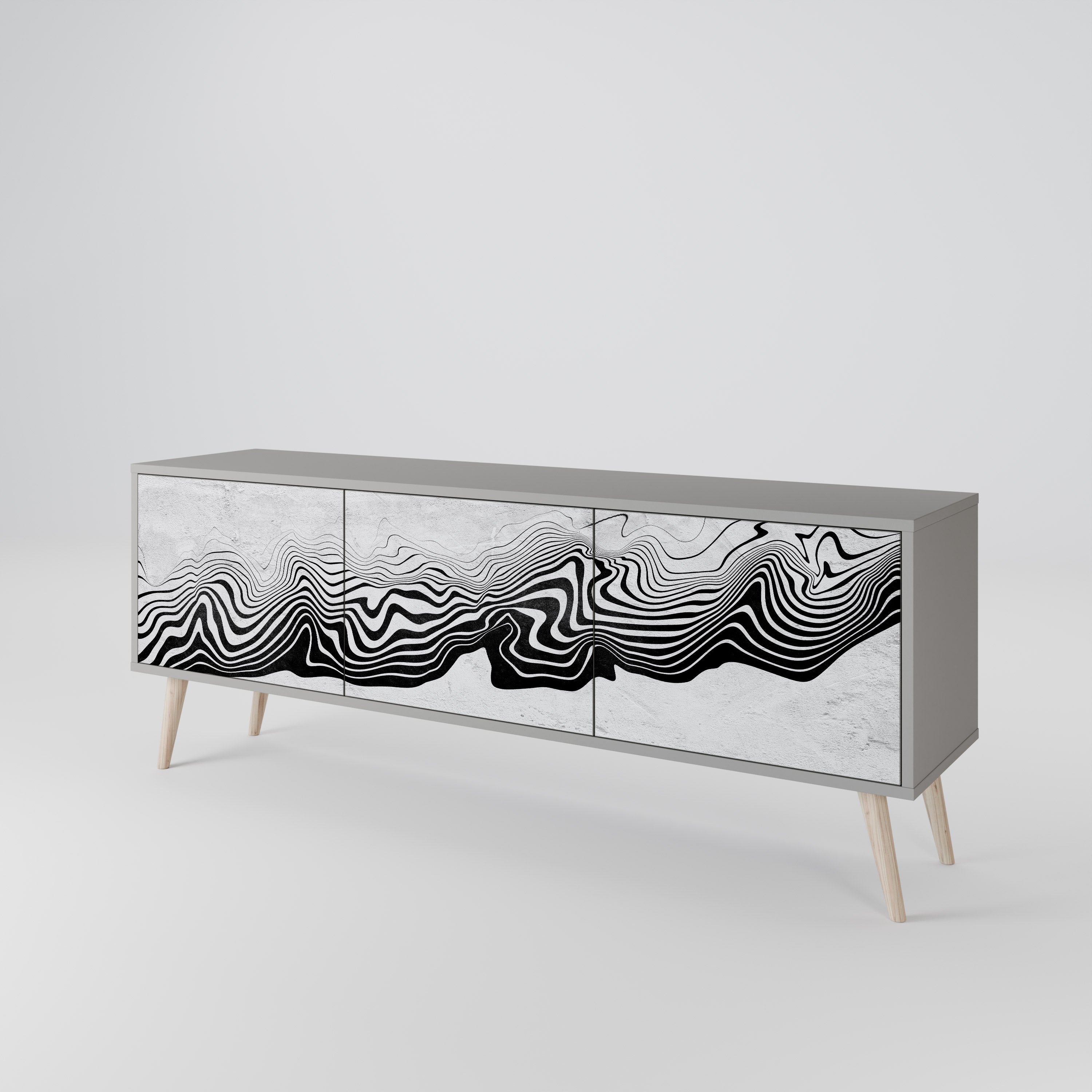 MONOCHROME MIRAGE TV-bänk med 3 dörrar