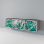 ABSTRACT ALCHEMY 3-Door TV Stand in Grey Finish