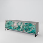 ABSTRACT ALCHEMY 3-Door TV Stand in Grey Finish