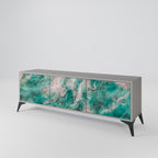 ABSTRACT ALCHEMY 3-Door TV Stand in Grey Finish