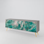 ABSTRACT ALCHEMY 3-Door TV Stand in Grey Finish