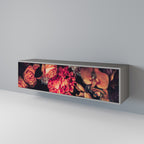 NEVERENDING BLOOM 3-dörrars TV-bänk i grå finish