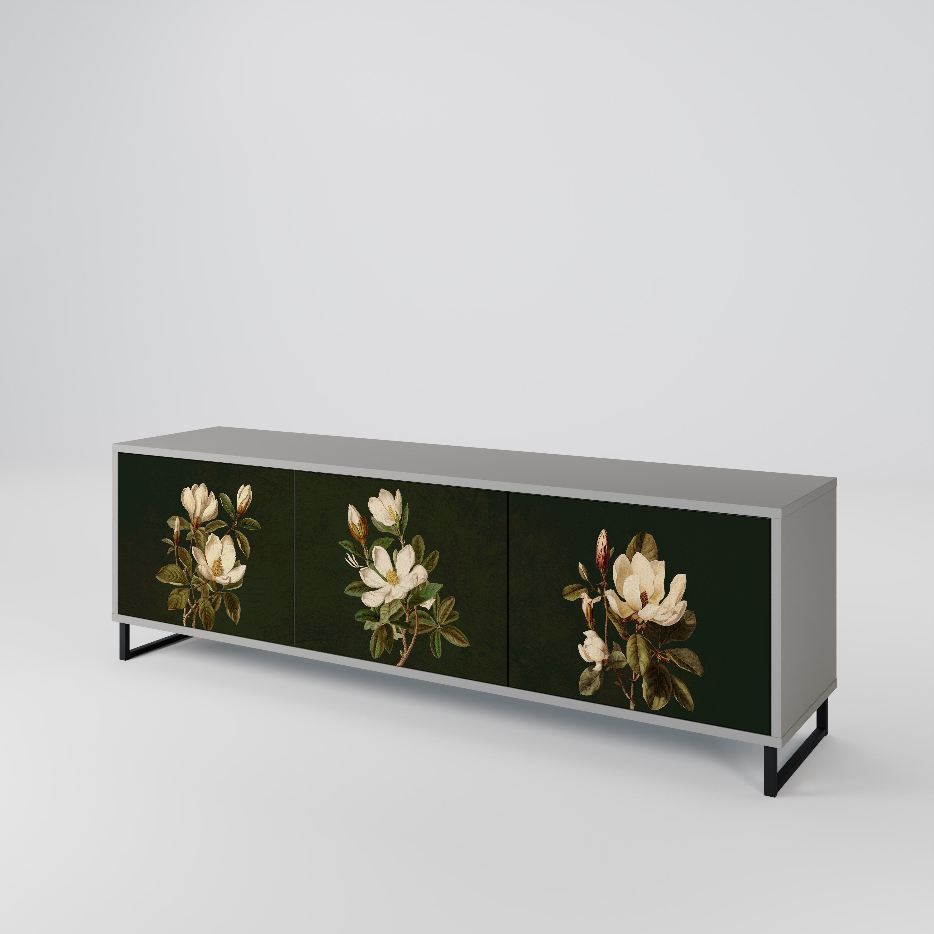 FLORAL NOIR TV-bänk med 3 dörrar