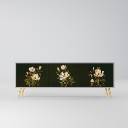 FLORAL NOIR 3-dörrars TV-bänk i grå finish