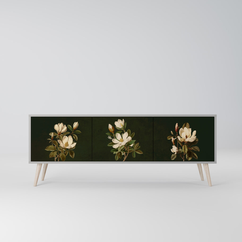 FLORAL NOIR 3-dörrars TV-bänk i grå finish