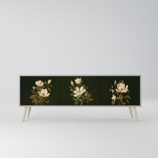 FLORAL NOIR 3-dörrars TV-bänk i grå finish
